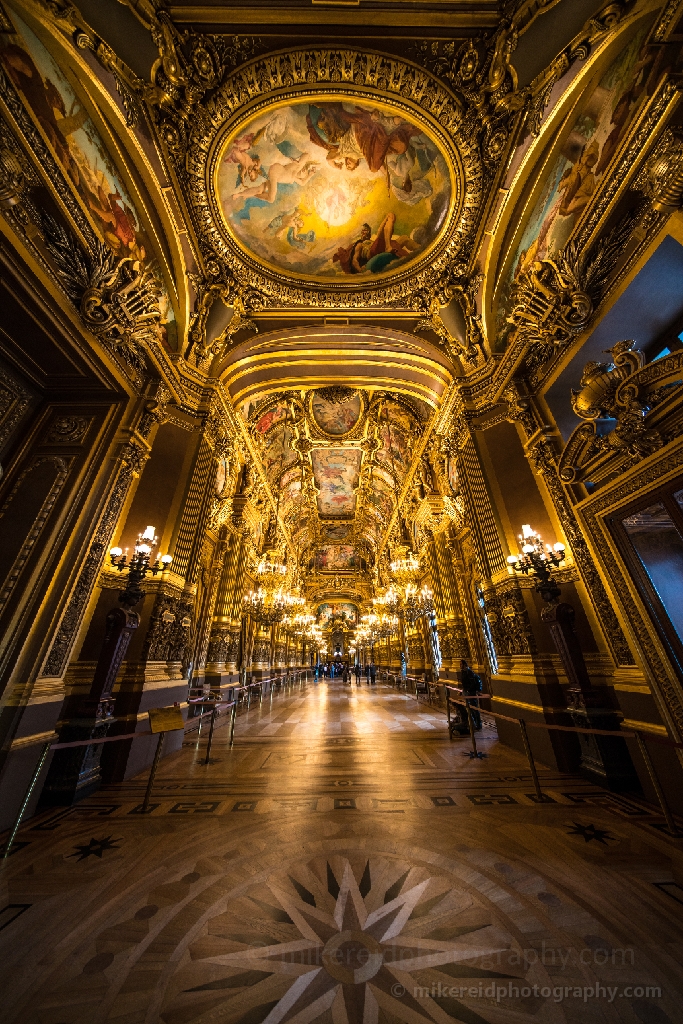 Palais Garnier Paris Opera House Interior Golden Ceiling and Floor Details